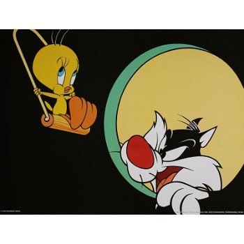 Looney Tunes - Tweety en Sylvester poster bij Stichting Superwens! - 1