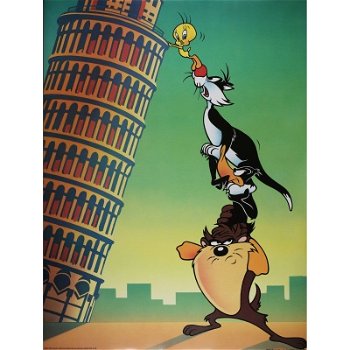 Looney Tunes - Toren van Pisa poster bij Stichting Superwens! - 1