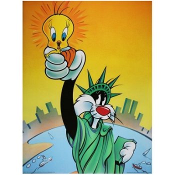 Looney Tunes - Tweety en Sylvester poster bij Stichting Superwens! - 1