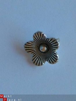 metalen embellishments silver flower new - 1