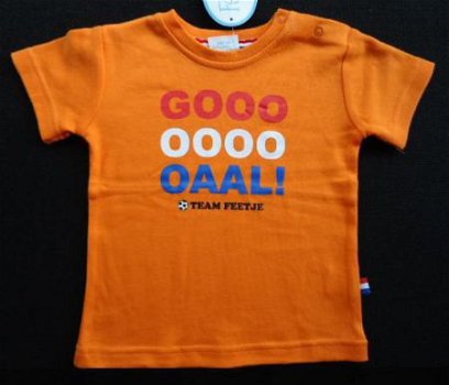 T-Shirt oranje Goooaaaal maat 74 - 1