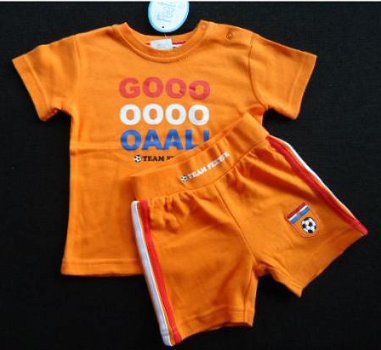 T-Shirt oranje Goooaaaal maat 74 - 3