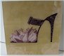 FOTO ACHTER PLEXIGLAS SCHOEN MET BLOEMEN 30x30 cm Nieuw - 1 - Thumbnail