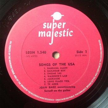 LP Joan Baez - Songs of the USA - 2