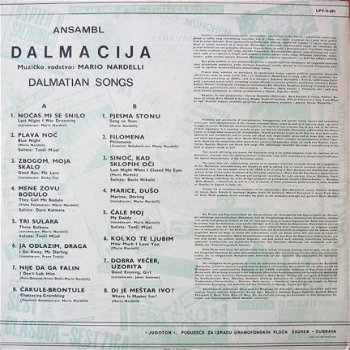 LP Ansambl Dalmacija - Dalmation songs - 2