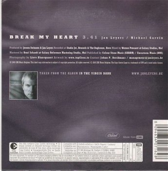 CD singel Jan Leyers - Break my heart - 2
