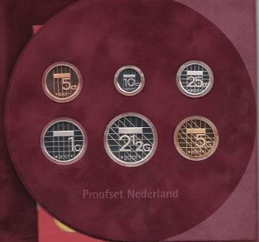 Proofset Guldens 1996 - 2001 met opbergcassette - 2