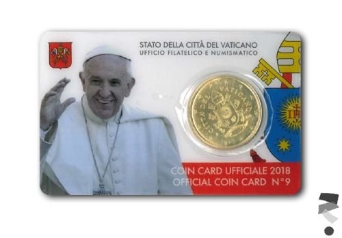 Vaticaan € 0,50 2010 - 2018 in coincard - 1