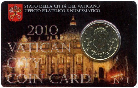 Vaticaan € 0,50 2010 - 2018 in coincard - 3