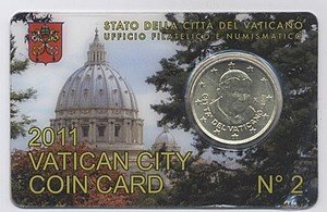 Vaticaan € 0,50 2010 - 2018 in coincard - 4