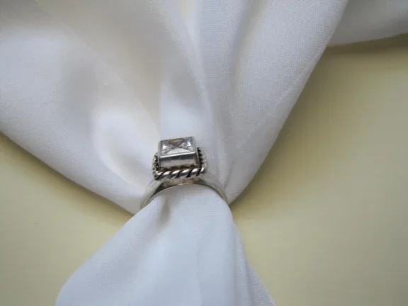Zilveren ring maat 17.5 met cubic zirkonia - nr. 1