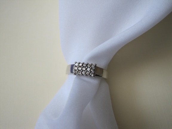 Zilveren ring maat 18.3 met 15 zirkonia's - Afbeelding 4