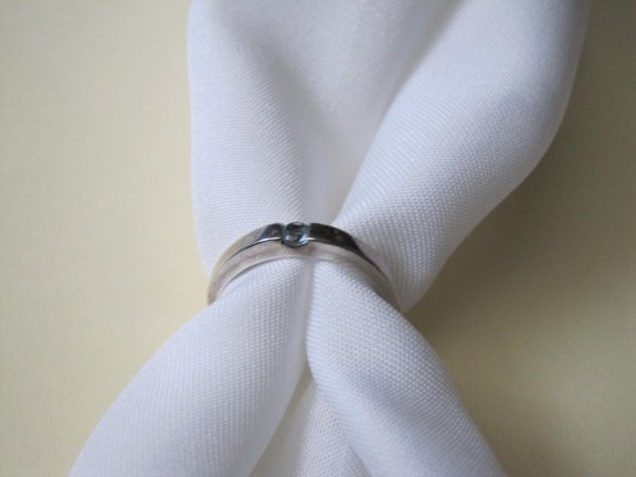 Zilveren ring maat 18.3 met blauw glas/zirkonia steentje - Afbeelding 4