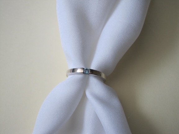 Zilveren ring maat 18.3 met blauw glas/zirkonia steentje - Afbeelding 5