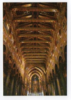 A148 Sicilia Monreale Innerer Teil der Domkirche / Die Zimmer decke / Italie - 1