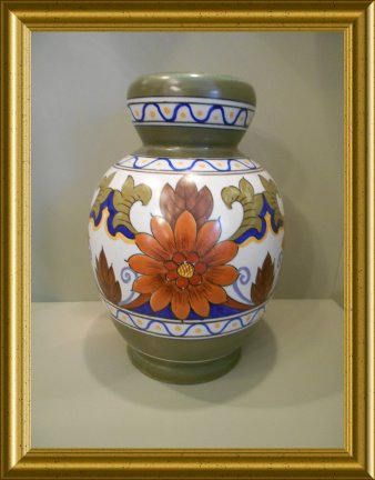 Mooie platelen vaas : PZH Gouda plateel, decor Orel - nr. 1