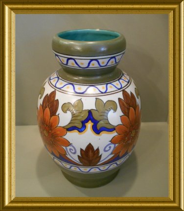 Mooie platelen vaas : PZH Gouda plateel, decor Orel - Afbeelding 4