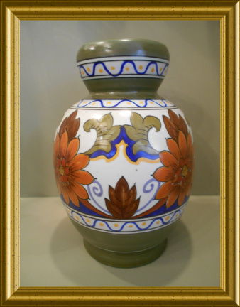 Mooie platelen vaas : PZH Gouda plateel, decor Orel - Afbeelding 5