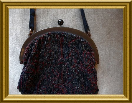 Antiek tasje met kraaltjes // antique purse with beads - 2