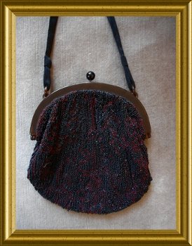 Antiek tasje met kraaltjes // antique purse with beads - 3