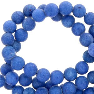 Natuursteen kralen 8mm mountain jade mat Deep ultramarine blue - 1