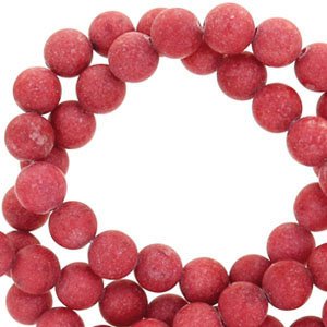 Natuursteen kralen 8mm mountain jade mat Living coral red - 4