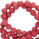 Natuursteen kralen 6mm mountain jade mat Living coral red - 4 - Thumbnail