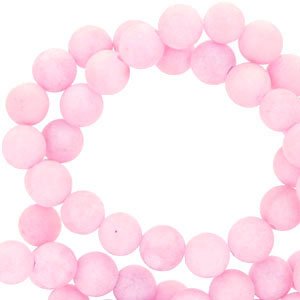 Natuursteen kralen 8mm mountain jade mat Light pink - 1