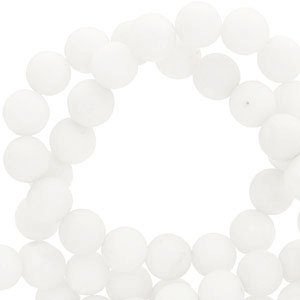 Natuursteen kralen 6mm mountain jade mat White - 1