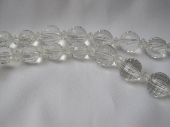 Ketting kunststof transparant facet geslepen kralen 74 cm. - Afbeelding 5