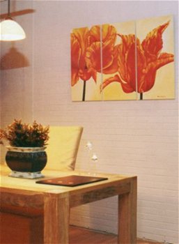 DRIELUIK GROOT 120 X 80 CM TULPEN IN BLOEI mod 1 Nieuw - 2