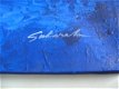 SCHILDERIJ ABSTRACT BLAUW WIT, 125x100 cm Nieuw - 2 - Thumbnail