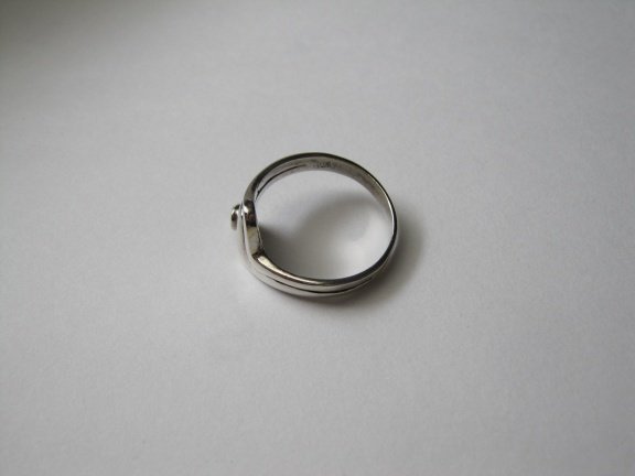 Zilveren ring maat 18.1 met klein puntig parelmoer steentje - Afbeelding 5