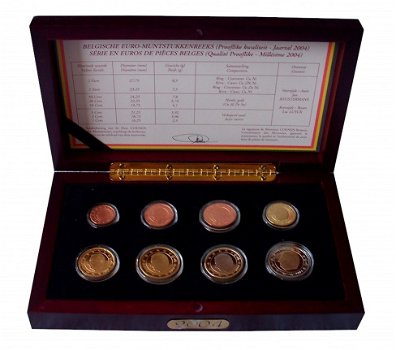 Belgie euroset 2004, prooflike in houten kistje - 1