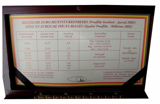 Belgie euroset 2002, prooflike in houten kistje - 4