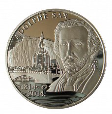 Belgie 10 euro 2014, Adolphe Sax, zilver QP in capsule