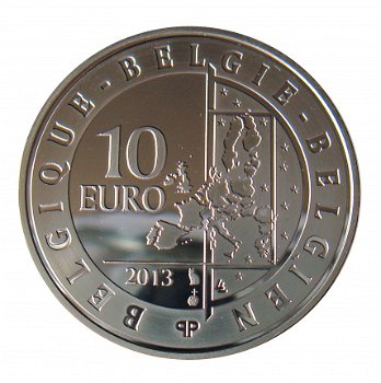 Belgie 10 euro 2013, Hugo Claus, QP zilver in capsule - 2