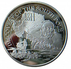 Belgie 10 euro 2011, Roald Amundsen, QP zilver in capsule