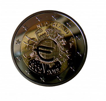 Nederland 2 euro 2012, QP in etui, 10 jaar euro - 2