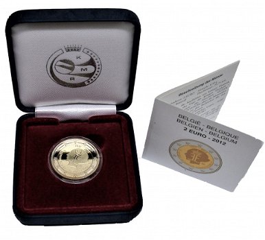 Belgie 2 euro 2012, koningin Elisabeth wedstrijd, in etui - 1