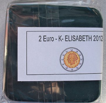 Belgie 2 euro 2012, koningin Elisabeth wedstrijd, in etui - 5