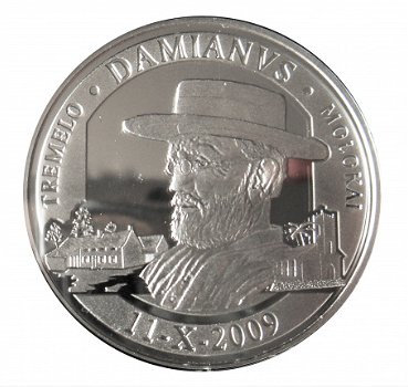 Belgie 20 euro 2009, Damiaan, QP zilver .925 - 3