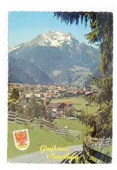 C052 Mayrhofen Zillertal Blick auf Grunberg  / Oostenrijk