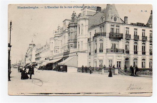 C055 Blankenberghe L'Escalier de la Rue d'Quest et la Digue / Belgie - 1