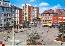 C095 Duren / Marktplatz m. Mariensaule und blick zum Rathaus / Duitsland