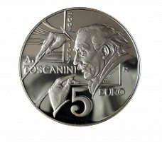 San marino 5 euro 2007, Arturo Toscanini, .925 zilver