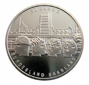 Duitsland,10 EURO, 2007 (G), Saarland, zilver .925 - 1