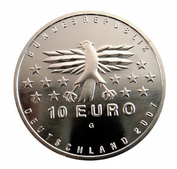 Duitsland,10 EURO, 2007 (G), Saarland, zilver .925 - 2