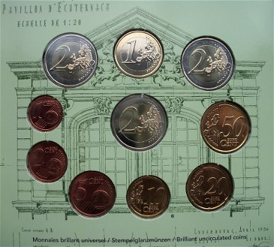 Luxemburg euroset 2009, BU + extra 2 x 2 euro - 3