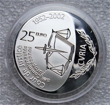 Luxemburg 25 euro 2002 zilver, 50 jaar Europees gerechtshof - 2